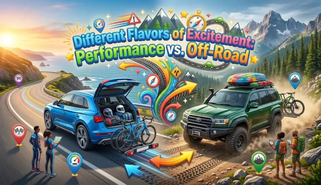 Different Flavors of Excitement: Performance vs. Off-Road