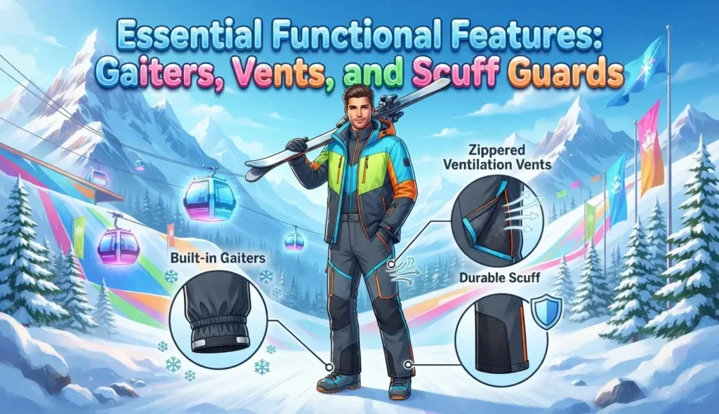Essential Functional Features: Gaiters, Vents, and Scuff Guards