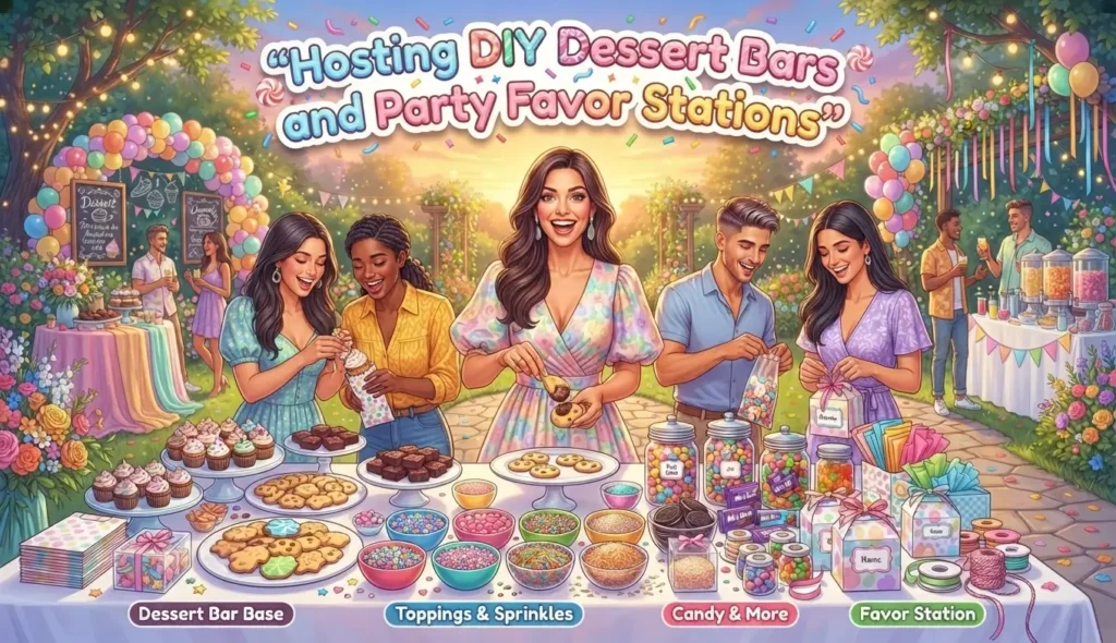 Hosting DIY Dessert Bars and Party Favor Stations