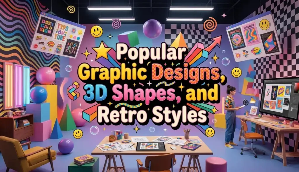 Popular Graphic Designs, 3D Shapes, and Retro Styles
