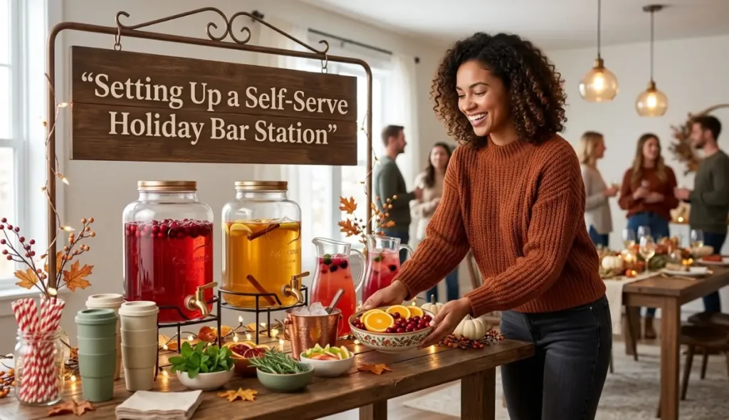 Setting Up a Self-Serve Holiday Bar Station
